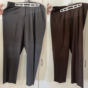 2 Pairs of Dress Barn Women's Size 18 Dress Pants  (Gray & Brown) - NEW W/O TAGS